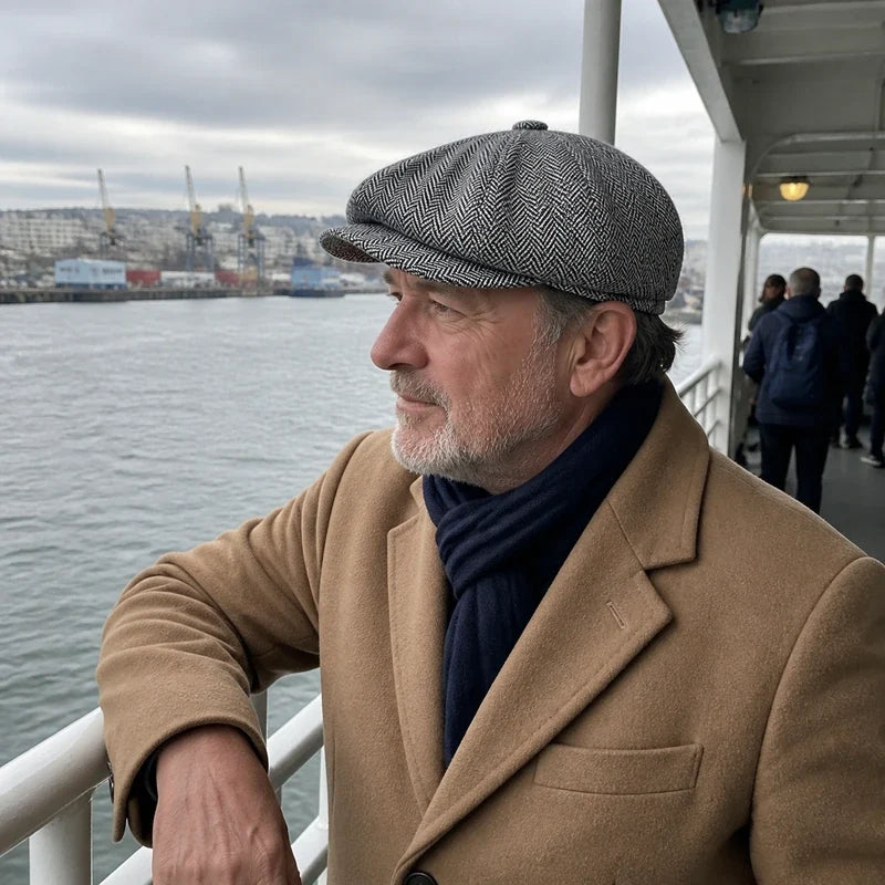 Herringbone Wool Cap